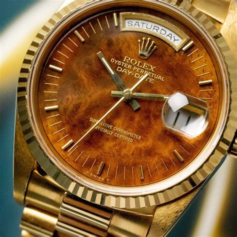 rolex day date wood dial.